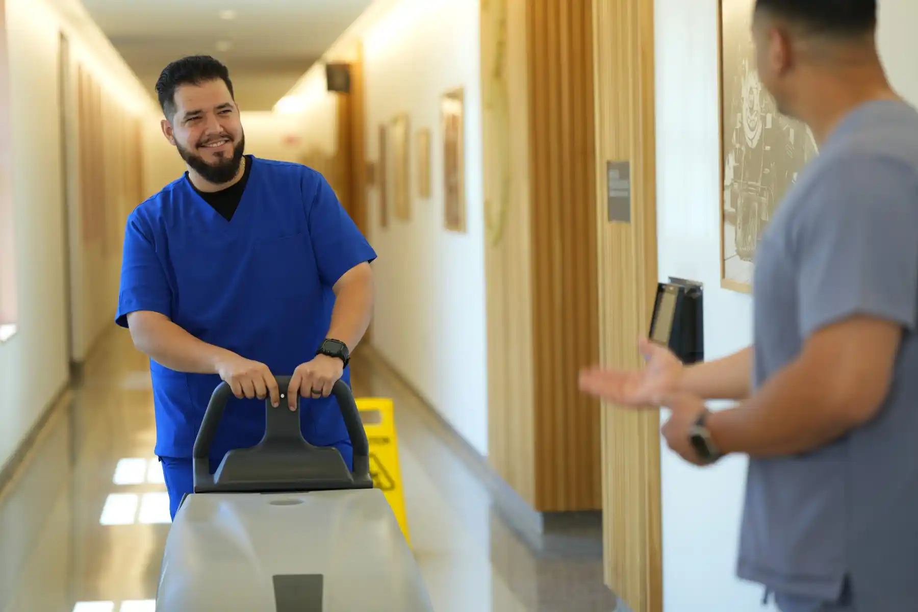 Floor cleaning in a healthcare environment - day porter services